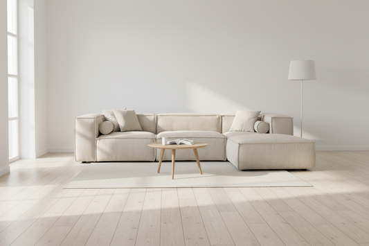 Beige Modular Sectional - Angled
