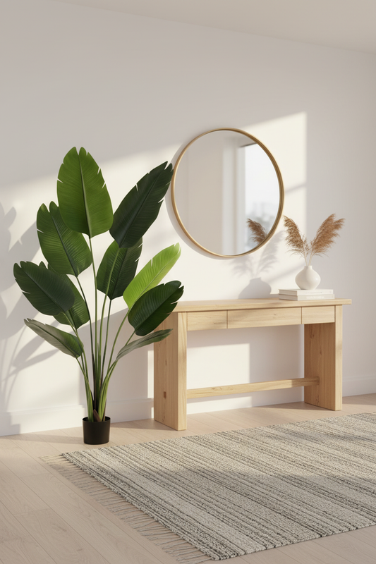 Banana palm in entryway