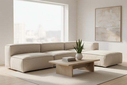 Beige Modular Sectional - Lifestyle