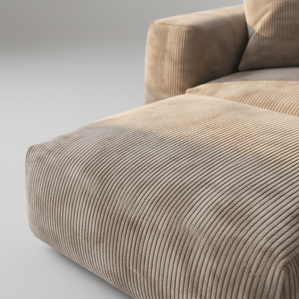 Corduroy L-Shape Sofa – Detail