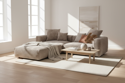 Corduroy L-Shape Sofa – Hero