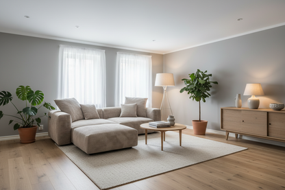 Corduroy L-Shape Sofa – Room Scene