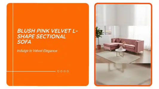 Blush Pink Velvet L-Shape Sectional Sofa by@Outfy