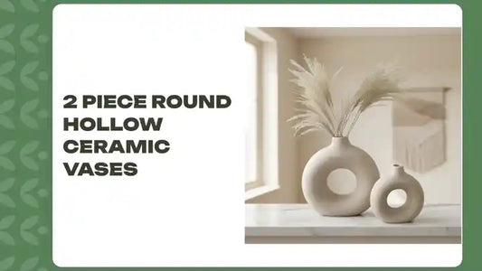 2 Piece Round Hollow Ceramic Vases by@Outfy